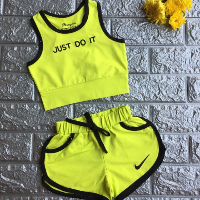 Bộ nữ just do it mát mẻ cho bé mùa hè