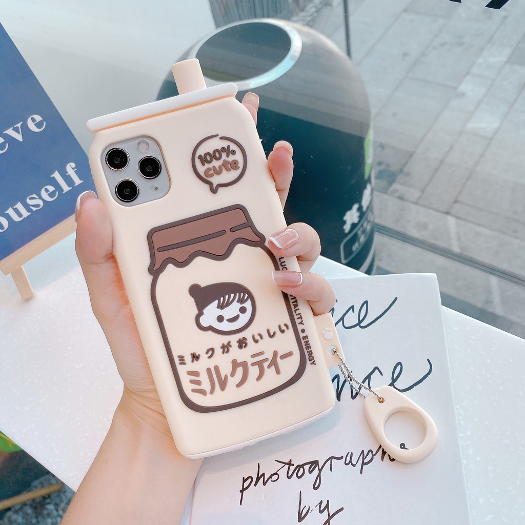 Ốp điện thoại silicone mềm họa tiết bình trà sữa đáng yêu cho Iphone 12 pro max 11 pro max x xs max xr 6 6s 7 8 plus | BigBuy360 - bigbuy360.vn