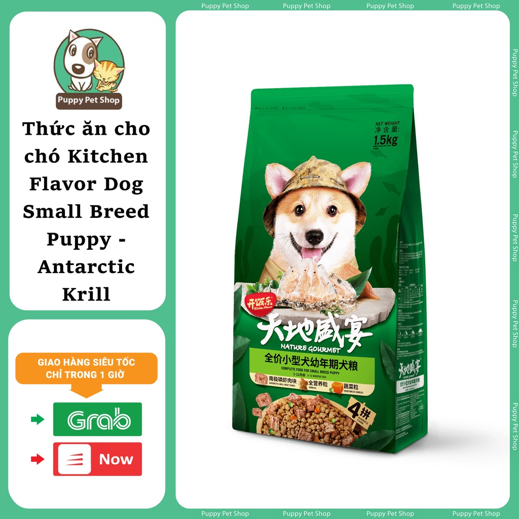 Thức ăn Kitchen Flavor cho chó con Small Breed Puppy - Vị Tôm Nam Cực và rau củ quả