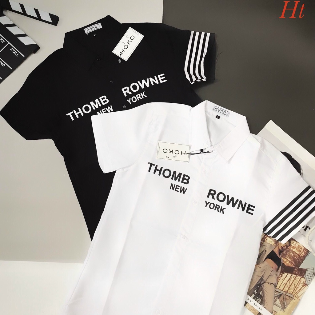 Áo Sơ Mi ThomB Thô Lụa ❤ Sơ Mi Ngắn Tay Vải Mềm Mịn Không Nhăn Nam Nữ