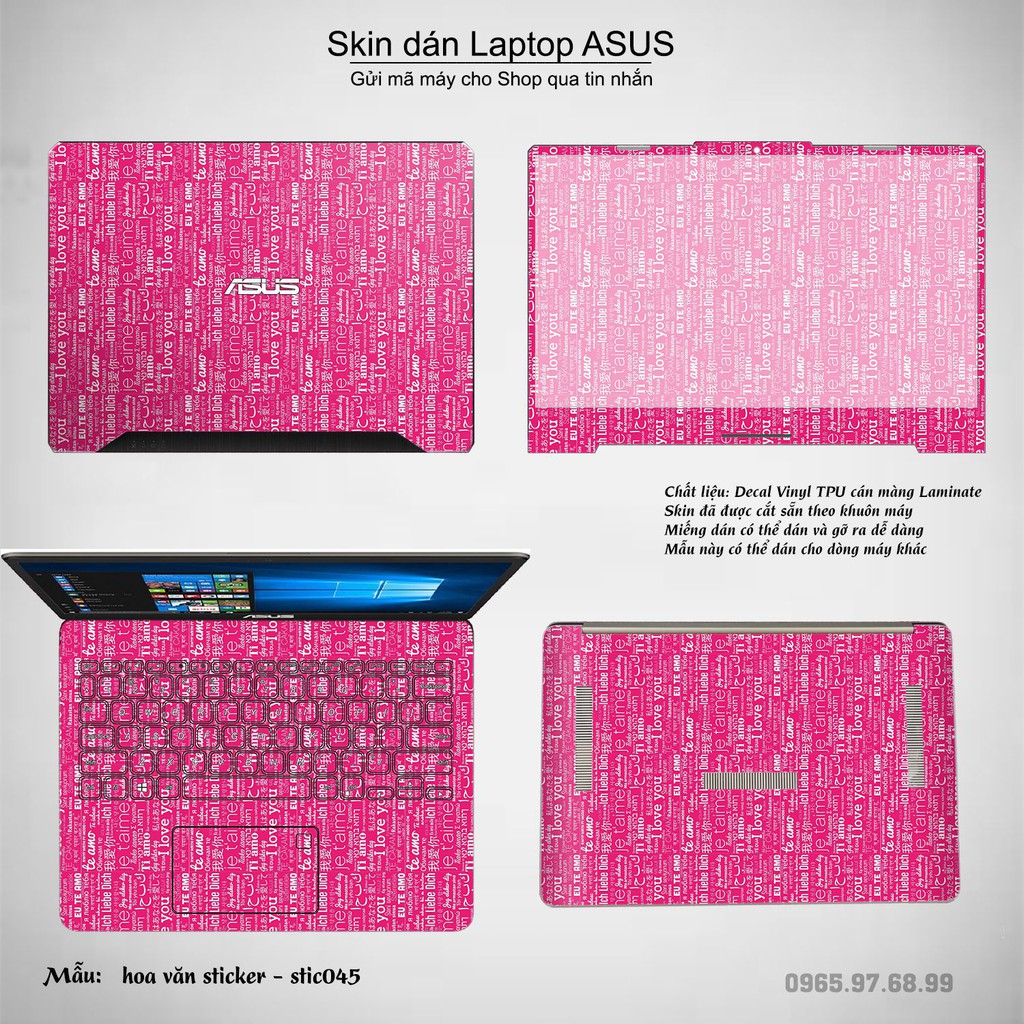 Skin dán Laptop Asus in hình Hoa văn sticker _nhiều mẫu 8 (inbox mã máy cho Shop)