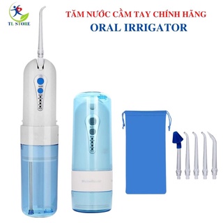 Máy tăm nước cầm tay chính hãng water flosser Oral Irrigator - Kèm túi đựng và 5 đầu xịt