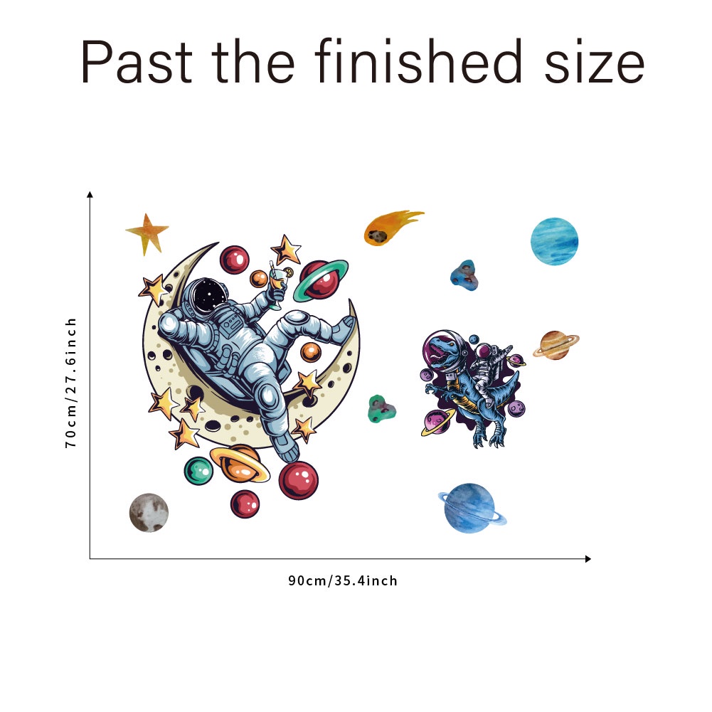 Giấy Dán Tường Hình Phi Hành Gia Hoạt Hình Dễ Thương