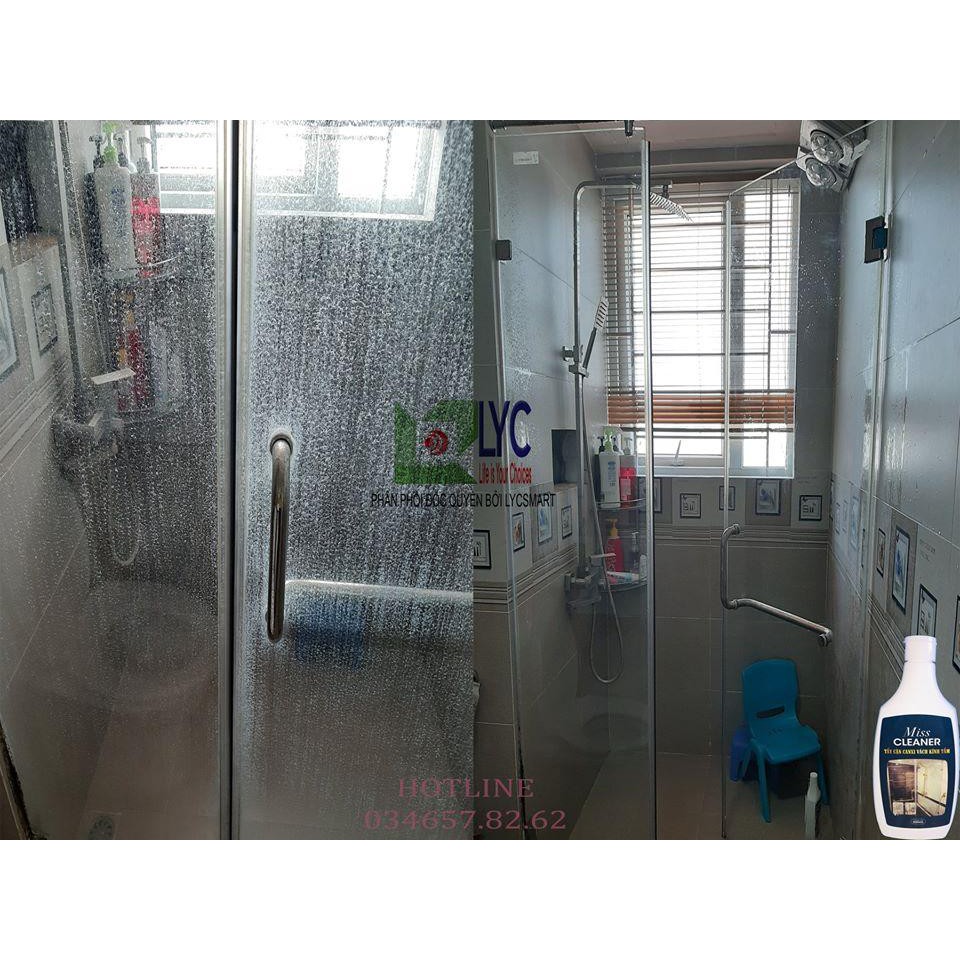 Chai tẩy cặn canxi vách kính nhà tắm chuyển dụng loại 500ml chính hãng MISS CLEANER