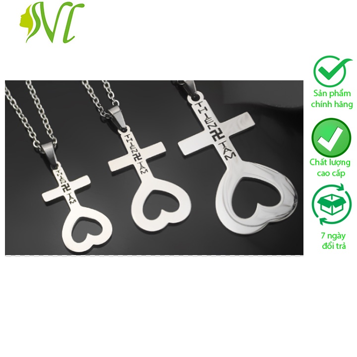 Combo 3 mặt dây chuyền thiên tâm đạo Người Đẹp Vì Lụa không đen dị ứng xài nước tốt