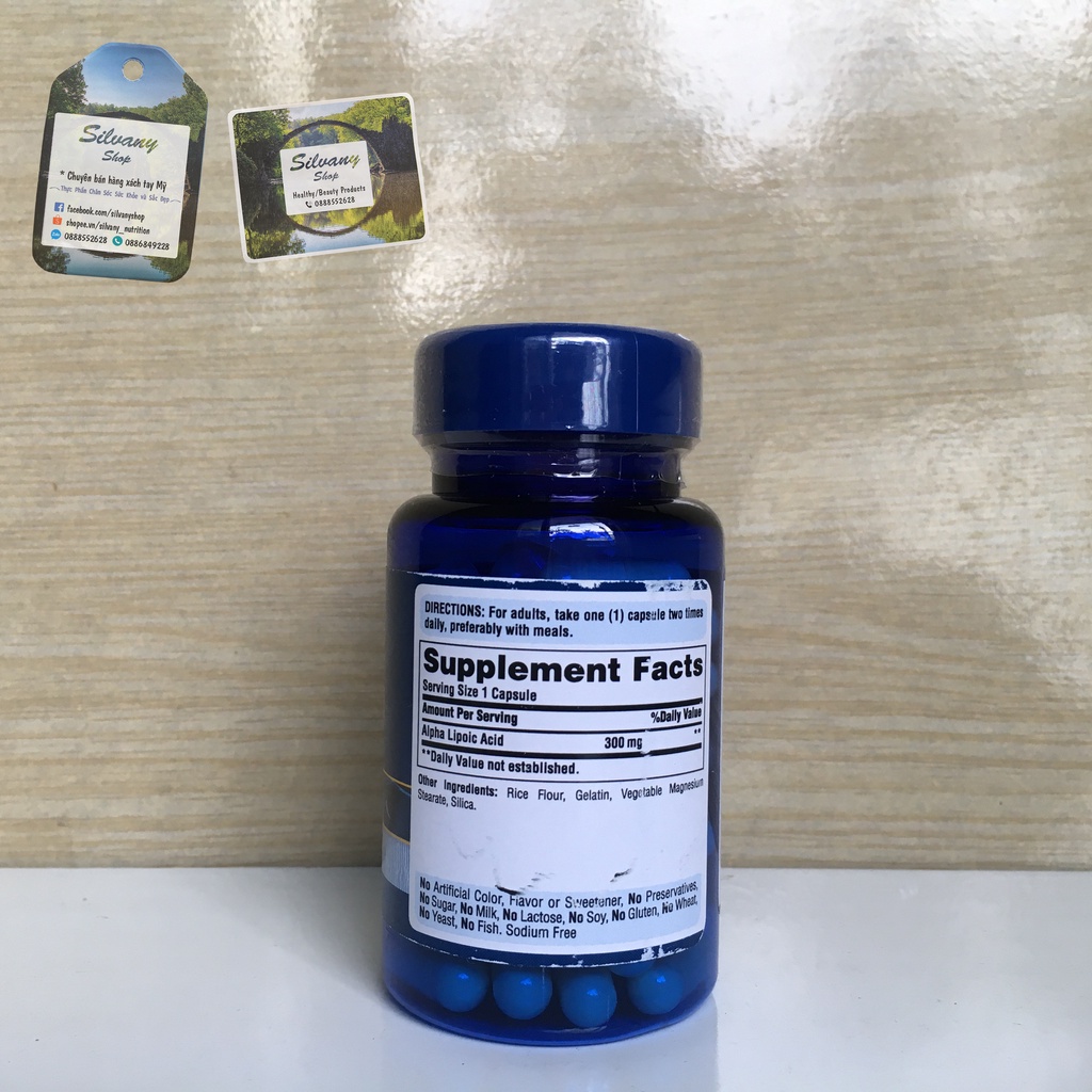 Viên uống Alpha Lipoic Acid 300mg Puritan's Pride - Đẹp Da, Chống Lão Hóa, Hỗ Trợ Đường Huyết