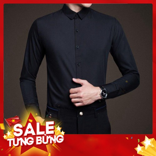 Sơ Mi Nam Công Sở Đẹp, Áo Sơ Mi Nam Cao Cấp Trắng, đen, chất lụa, công sở, hàng hiệu - Hàng nhập khẩu
