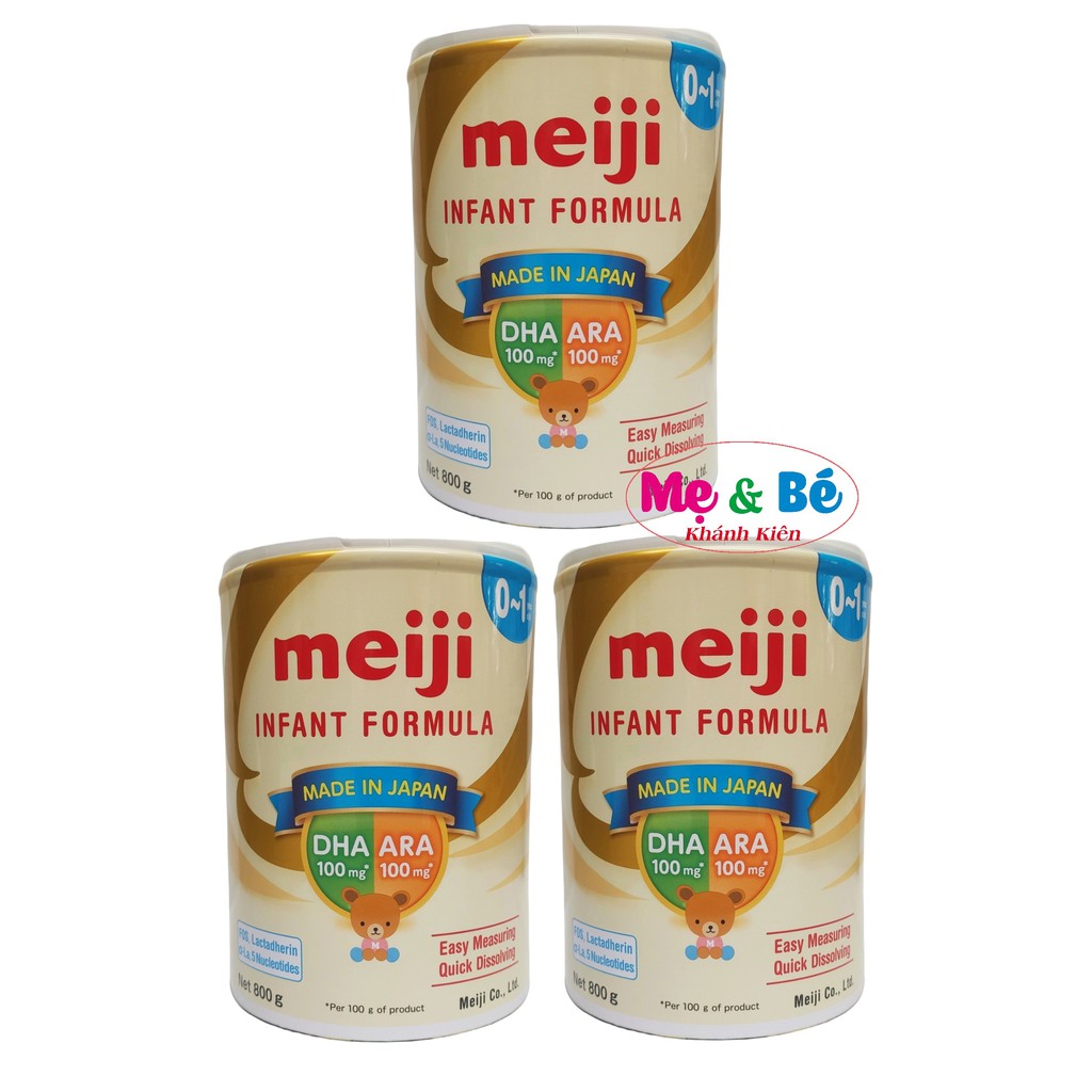 Combo 3 Hộp Sữa meiji nhập khẩu số 0 800g nhập khẩu (Mẫu Mơi, date 2023)