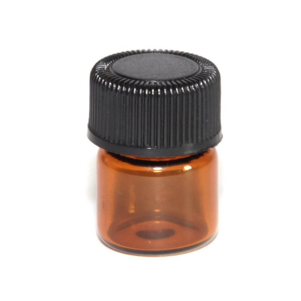 [Hàng mới về] Chai thủy tinh mini 1ml màu hổ phách có nắp màu đen dùng lưu trữ mỹ phẩm