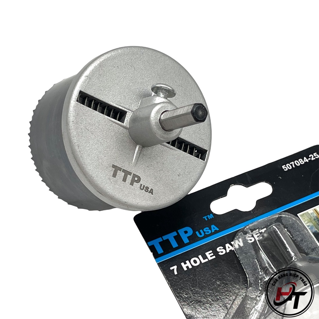 Bộ mũi khoét gỗ lỗ tròn khoan khoét thạch cao nhựa TTP 7 cỡ BMKG-TTP