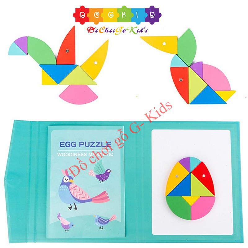 Đồ chơi xếp hình tangram gỗ luyện phát triển tư duy từ nhỏ cho bé