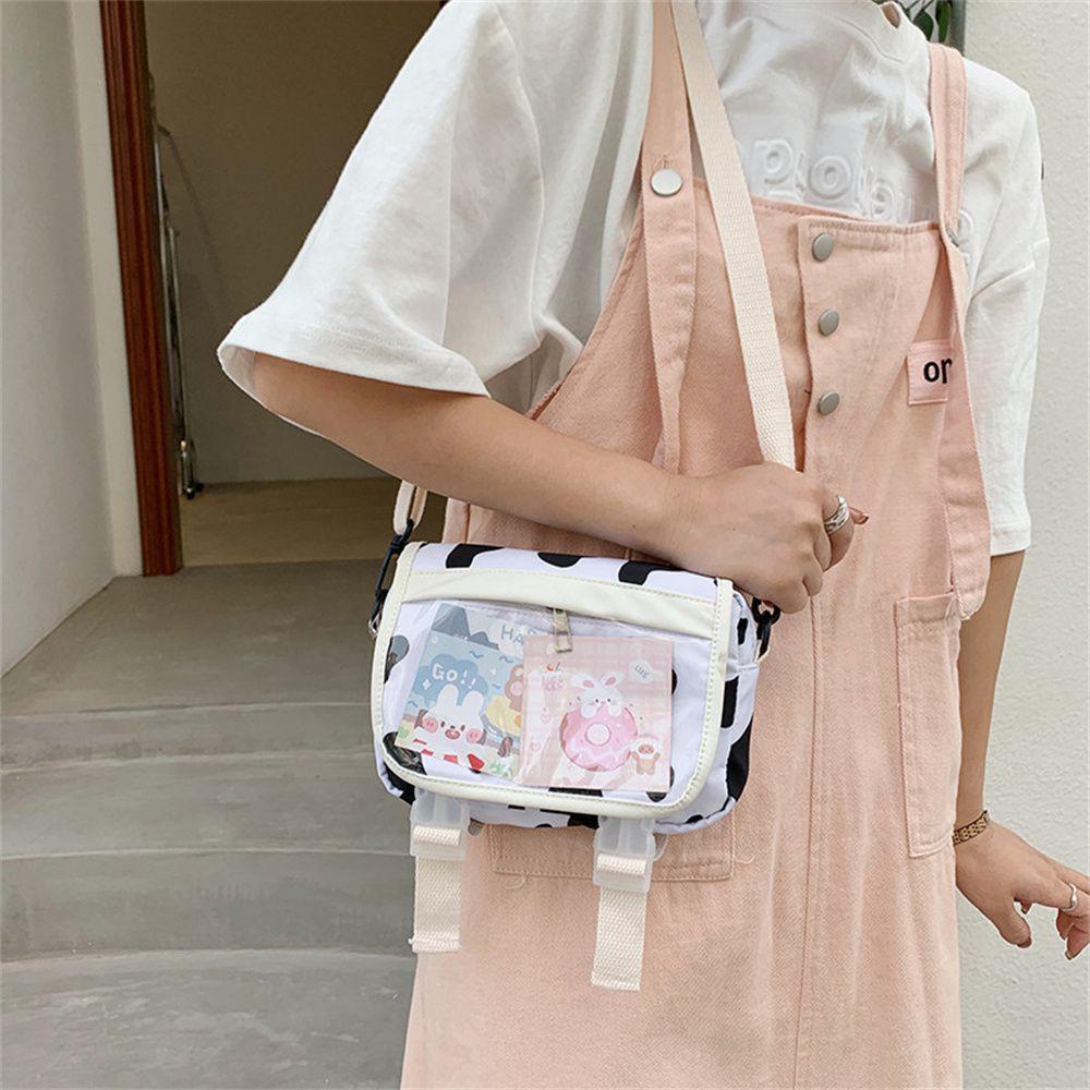 Túi Đeo Chéo Canvas Trong Suốt Cỡ Nhỏ Thời Trang Nữ Đáng Yêu