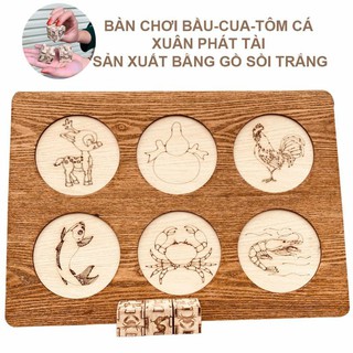 💥BỘ BẦU CUA BẰNG GỖ (40X28CM)⚡(