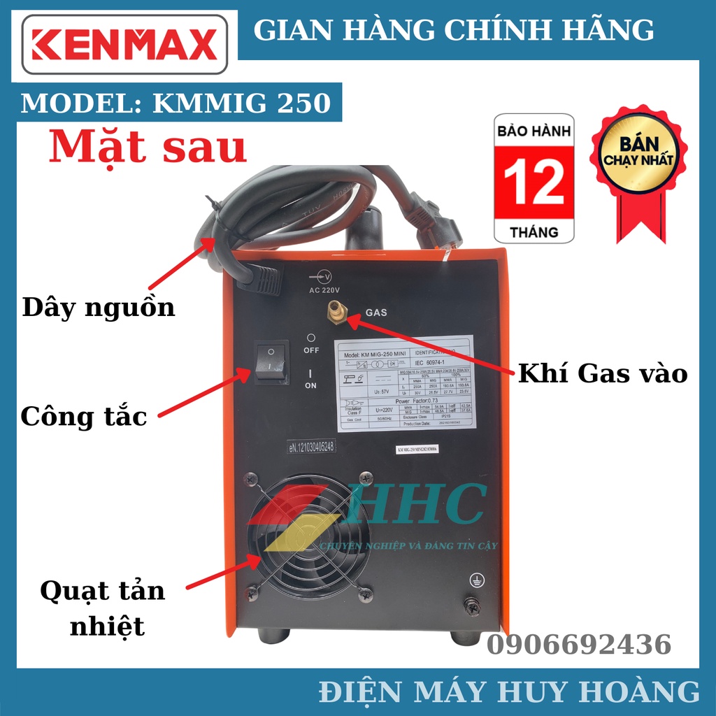 Máy hàn MIG 250 Mini KENMAX không dùng khí
