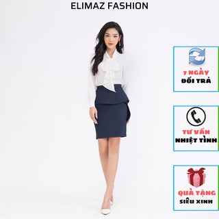 [Thiết kế mới 2021] Chân váy ôm vạt bèo che bụng rất tốt, chất liệu lụa m.a.n.g.o cao cấp Elimaz ECV20.023 thumbnail