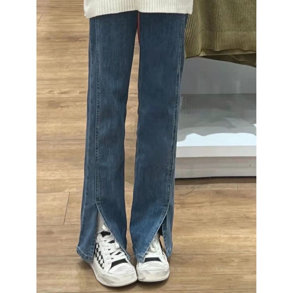 Quần Jeans Nữ Dài Lưng Cao Ống Đứng Thời Trang Hàn