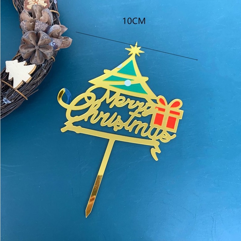 Cây Cắm Trang Trí Bánh Kem Hình Chữ Merry Christmas