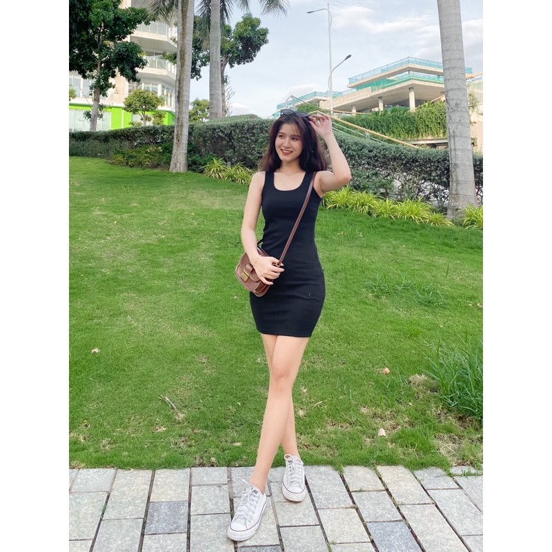Đầm ôm body Ba Lỗ - Cổ vuông - Sát Nách | BigBuy360 - bigbuy360.vn