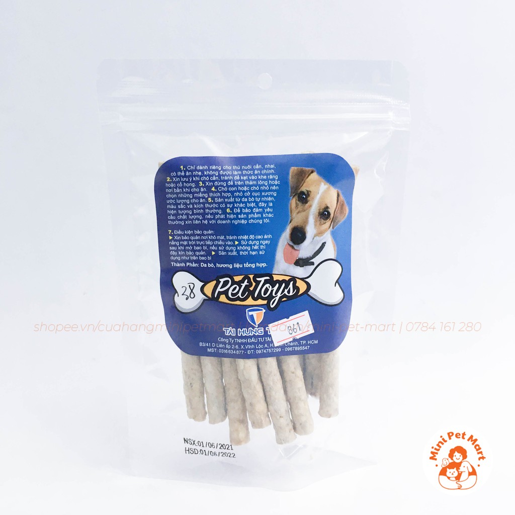Xương gặm da bò TÀI HƯNG THỊNH 861  - bánh xương, snack, bánh thưởng, xương gặm cho chó