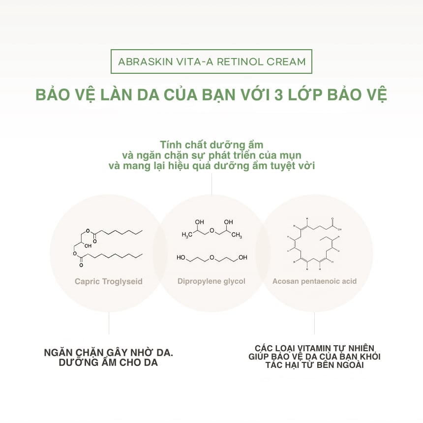 Kem Retinol chống lão hóa, thâm nám, tàn nhan, mụn và lỗ chân lông to ABRASKIN RETINOL CREAM 0.08% 30g