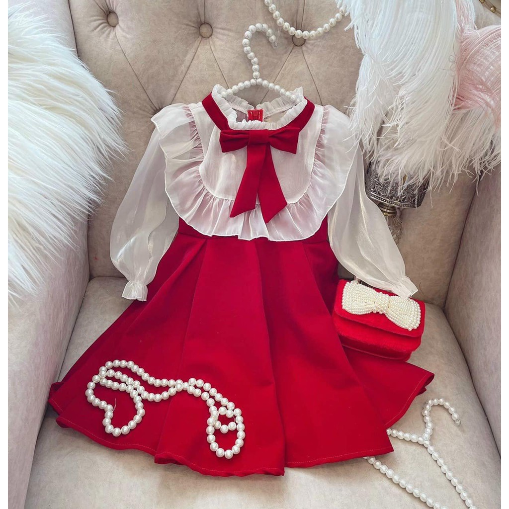 [Mã FARSBR242 giảm 15% đơn 99K] Váy Bé Gái Chất Nhung Dáng Công Chúa Baby Doll [V09] - Babi mama
