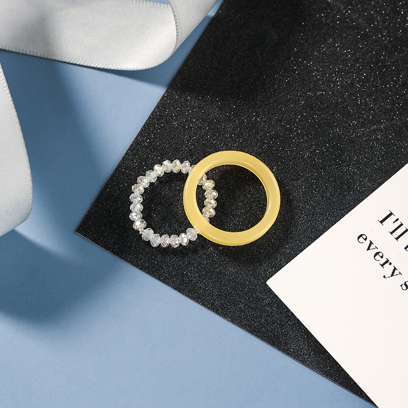 IF ME Set 2 Nhẫn Nhựa Nhiều Màu Sắc Đơn Giản Dành Cho Nữ