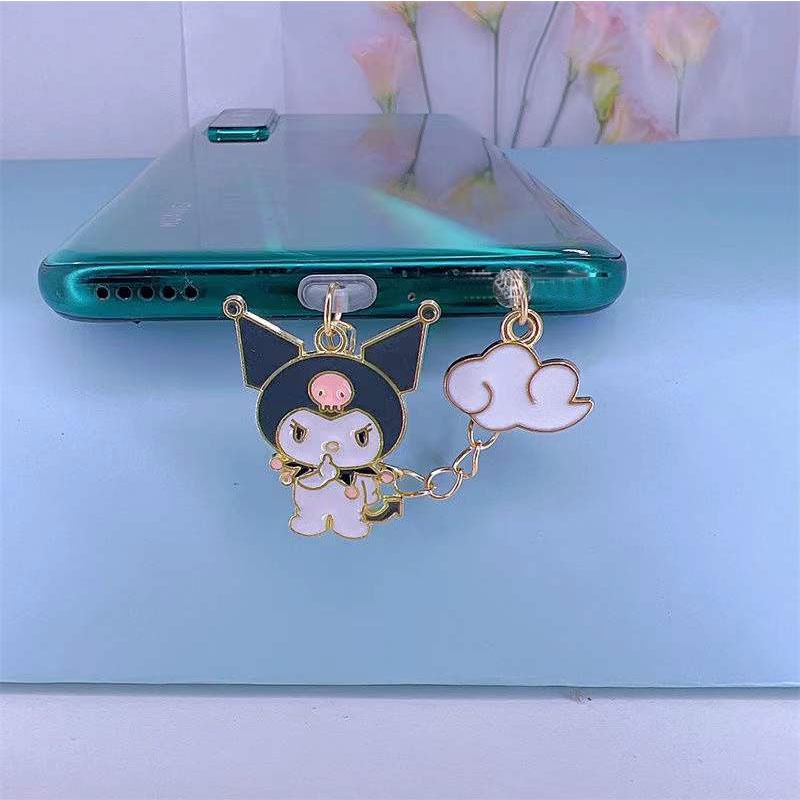 Nút Bịt Cổng Sạc Điện Thoại / Tai Nghe Chống Bụi Hình Kuromi Melody Dễ Thương diy