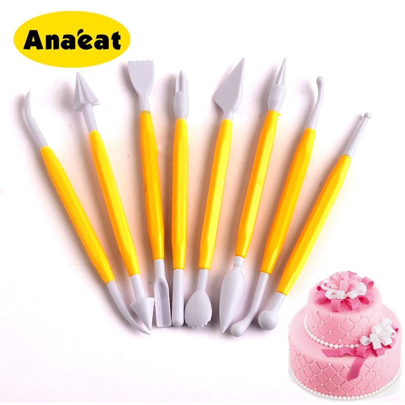 Set 8 bút khắc ANAEAT làm bánh fondant thủ công