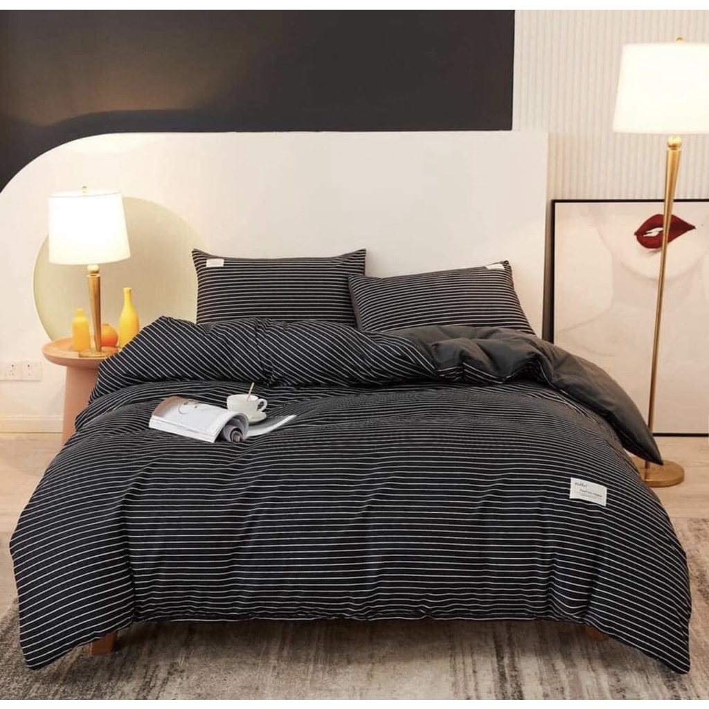 Bộ 4 Món Vỏ Chăn Ga Gối Cotton Tici Kẻ Caro Vintage Trẻ Trung Năng Động Cao Cấp Nhập Khẩu Size m6 m8 2m2 Napbedding