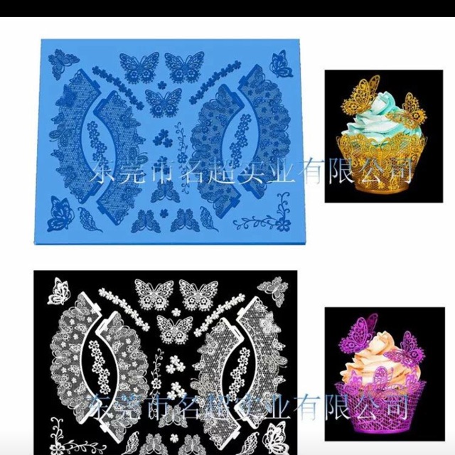 Khuôn làm ren mẫu bướm, cupcake