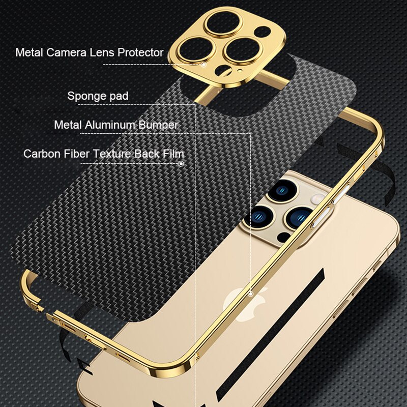 Ốp Điện Thoại Sợi carbon Khung Nhôm Mạ Viền Cho iphone 13 pro max 12 pro mini 11 11 pro max 12