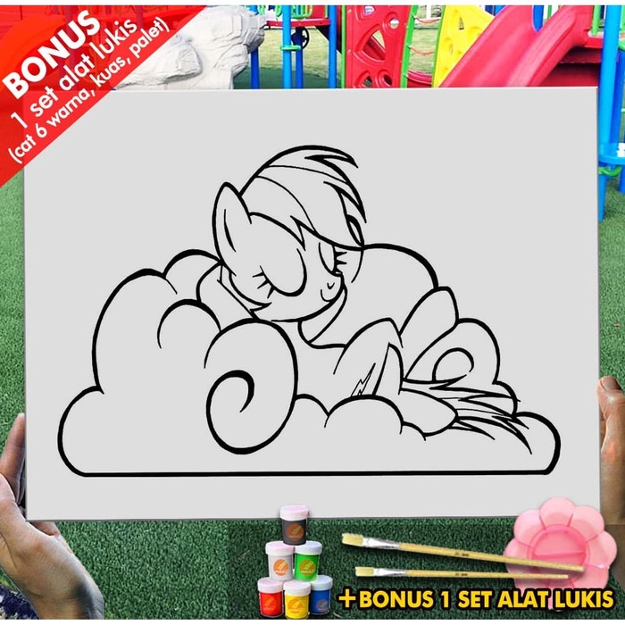 Tranh Vải Canvas Hình Ngựa Pony 30x40 cm Mel1174 Cho Bé