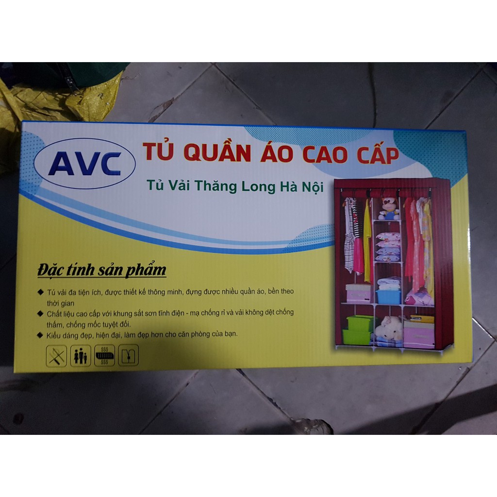 Tủ vải đựng quần áo gia đình Thăng Long tủ quần áo sinh viên treo quần áo dễ giặt giũ dễ tháo lắp ráp