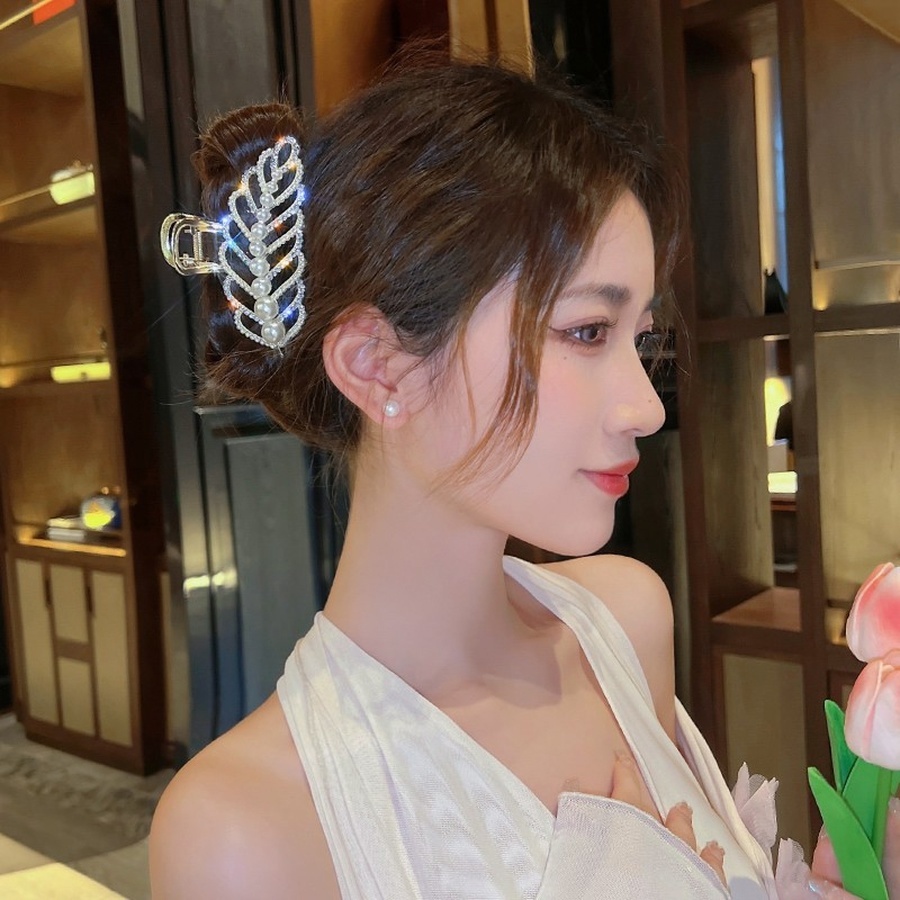 Kẹp Tóc Hợp Kim Hình Hoa Đính Ngọc Trai Nhân Tạo Thời Trang