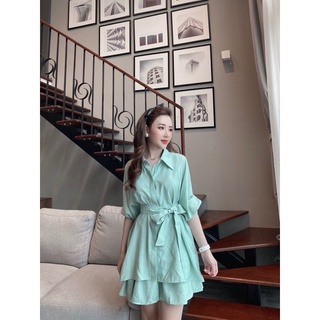 Set sơmi chân váy xếp ly