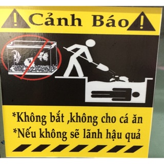 Decal cảnh báo vui nhộn dán hồ cá cảnh 10x10cm
