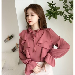 Áo dài tay ống bo loe thiết kế hợp thời trang thanh lịch dành cho nữ