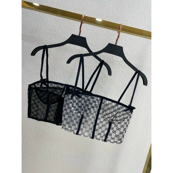 Áo 2 dây croptop phối lưới siêu tôn da tôn dáng ( kèm ảnh thật)