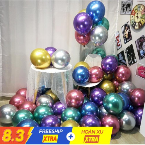 Bong Bóng Siêu Nhũ Chrome Size 10inch, Phụ Kiện Trang Trí Sinh Nhật ABSHOP COM VN