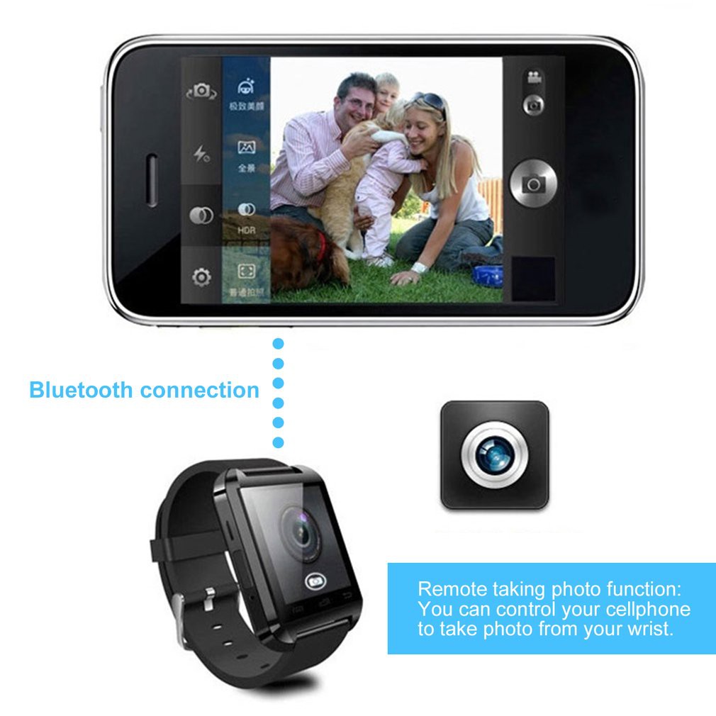 Đồng Hồ Thông Minh Kết Nối Bluetooth Hỗ Trợ Camera Cho Điện Thoại