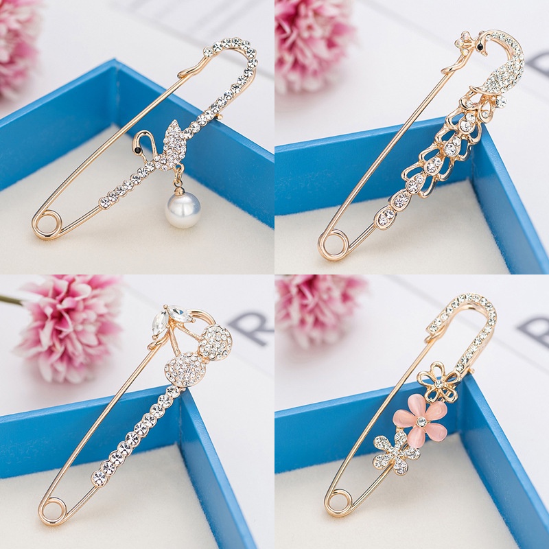 Phụ Kiện Cài Áo Khoác cardigan Bằng Kim Loại Đính Ngọc Trai ghim bấm giấy súng bắn ghim go