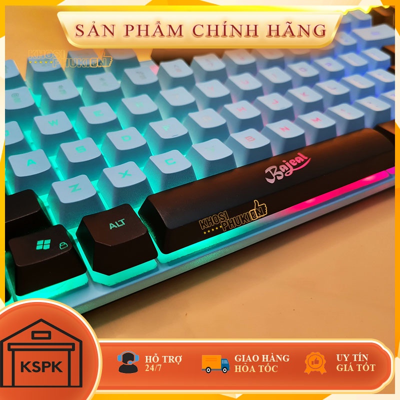 Bàn phím giả cơ mini giá rẻ 87 phím gaming có led máu xanh đen KSPK