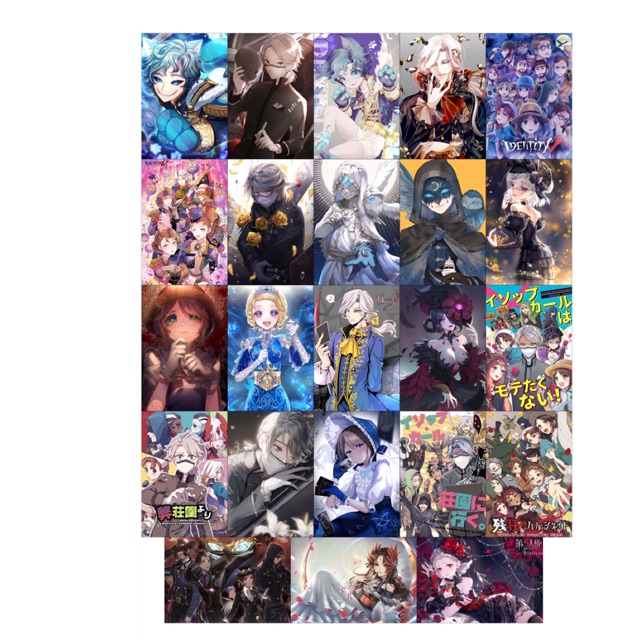 Thẻ card anime ldentity V 11 cái ép lụa , card để ví Game ldentity V