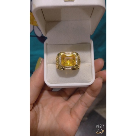 nhẫn nam đính đá mạ vàng