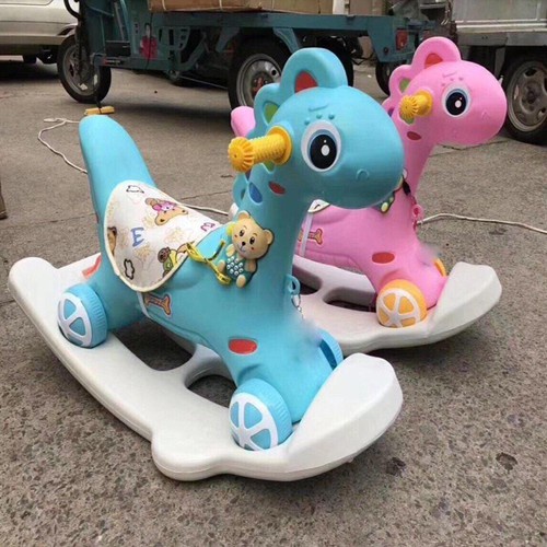 Ngựa Bập Bênh Kiêm Chòi Chân 2in1 Có Nhạc Cho Các Bé Vui Chơi Tại Nhà Cực Xinh