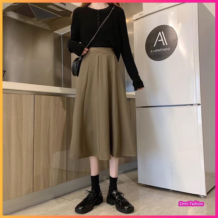 Chân váy chữ A 💕 chân váy midi dáng dài xòe điệu form rộng cạp cao phong cách Ulzzang | BigBuy360 - bigbuy360.vn