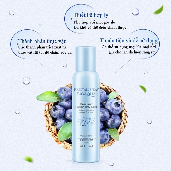 [RẺ VÔ ĐỊCH] Xịt khoáng Fountain Spray Bioaqua 150ml | BigBuy360 - bigbuy360.vn