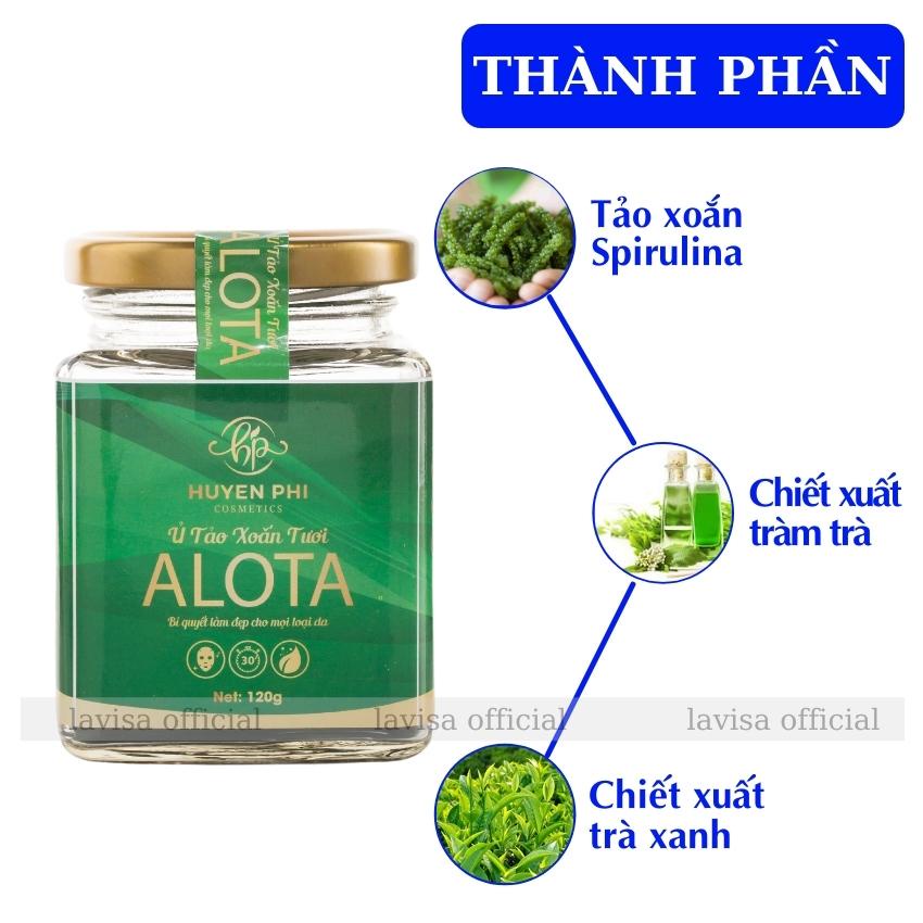 Ủ Tảo Xoắn Tươi Alota Huyền Phi 100% Tảo Tươi Dưỡng Trắng Cấp Ẩm Tái Tạo Da