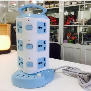 Ổ cắm điện 12 ổ cắm,ổ điện 3 tầng dây 2m 3 cổng usb