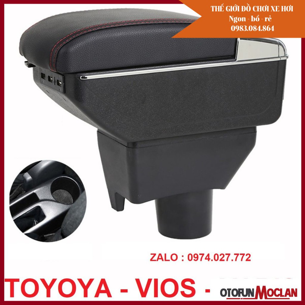 Hộp tỳ tay ô tô dành cho xe Toyota Yaris và Vios, tích hợp cổng USB đời xe 2014-2020 - BẢO HÀNH 12 THÁNG